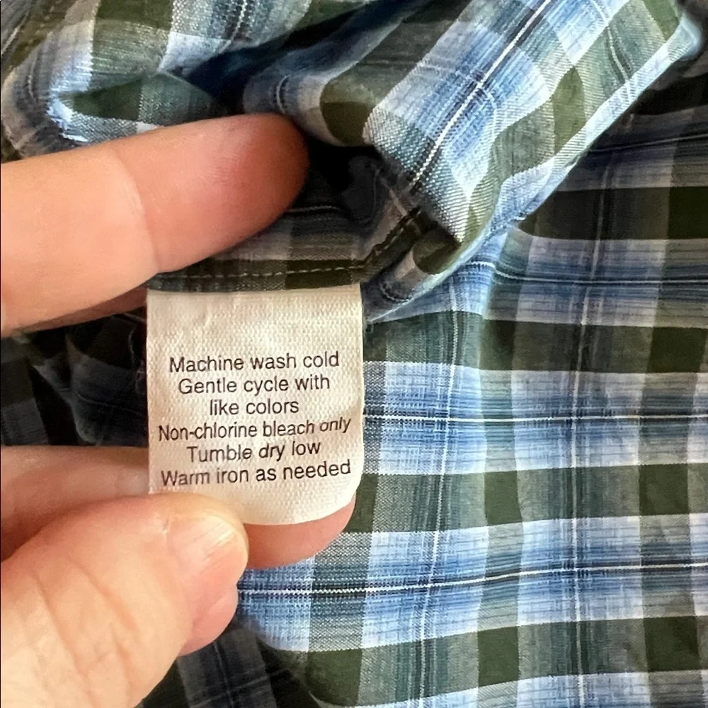 JCrew Classic Button Down Shirt Blue/Green Plaid Size XL